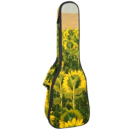Sac à dos pour ukulélé concert housse imperméable motif tournesol