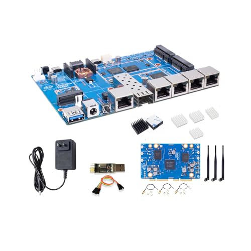 Image of Banana Pi BPI-R4 Lite WiFi 7 Router Dev Board Kit OpenWRT - MediaTek MT7987A SoC - 2GB DDR4 RAM 8GB eMMC, 1x 2.5G SFP RJ45 WAN, 4X GbE Gigabit Ethernet for NAS Smart Home Gateway (2GB, Bundle4)
