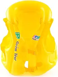 Bóia Colete Infantil Inflável – Alças Ajustáveis e Duplo Fecho – Para Crianças de 3 a 6 Anos (Até 22kg) – Bóia Infantil Colete – Cores Azul, Laranja e Amarelo