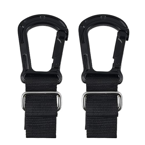 2 Pack UTV Roll Cage Hanger Hook for Helmet Headset Goggles, Heavy Duty Helmet Hook Fits Polaris RZR Can Am Kawasaki Pioneer Rhino, Stroller Hooks, Carabiner Clips for 1.5-2.0