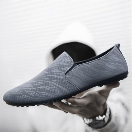 Mens Venetian Loafers Shoes Solid Color Simple Cloth Flat Heel Anti-Slip Flexible Fashion Outdoor Slip-ons3