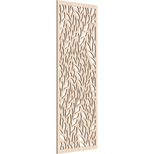 Image of Ortonville Decorative Pierced Fretwork Wood Wall Panels, 19 3 /8 inchW x 49 3 /8 inchH x 1 /4 inchT, Red Oak
