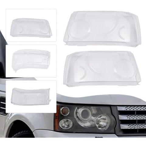 RibasuBB 1 Pair Left Right Car Front Headlight Headlamp Lens Cover PC Shell Compatible with Land Rover Range Rover Sport 2006-2009 Pair Headlight Headlamp Lens Covers Cover