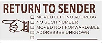 Return to Sender - Extra Large JYP 4915 Self Inking Rubber Stamp Brown Ink