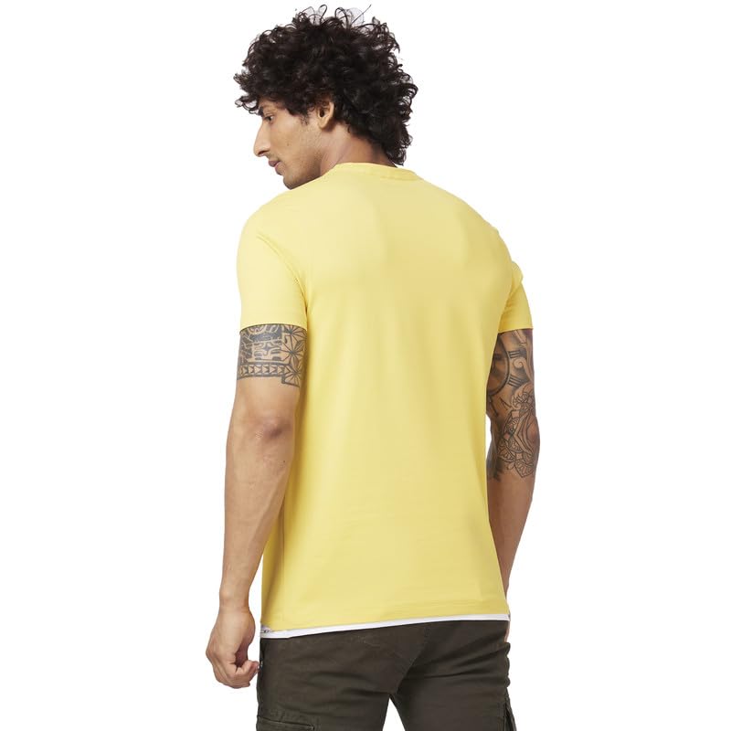 Image of Spykar Men's Slim Fit Round Neck Half Sleeve Solid Casual T-Shirt