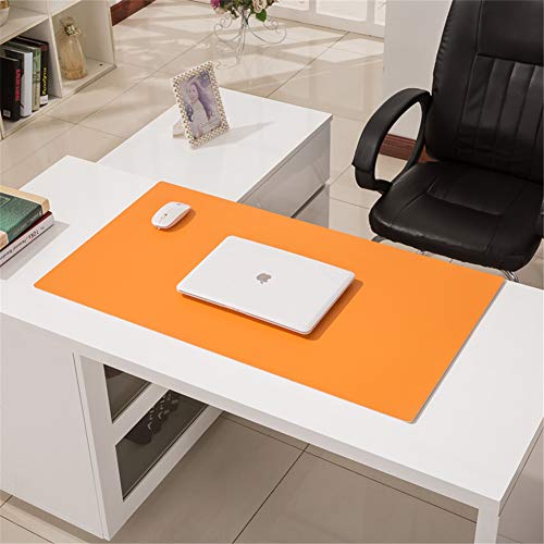 LL-COEUR Büro Leder Mauspad Multifunktional Schreibtischunterlage Wasserdicht Mausmatte Dick 3.5mm (Orange, 1200 x 600 x 3.5 mm)