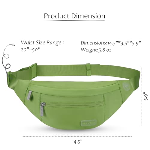 Image of MAXTOP Large Crossbody Fanny Pack with 4-Zipper Pockets,Gifts for Enjoy Sports Festival Workout Traveling Running Casual Hands-Free Wallets Waist Pack Phone Bag Fits All Phones