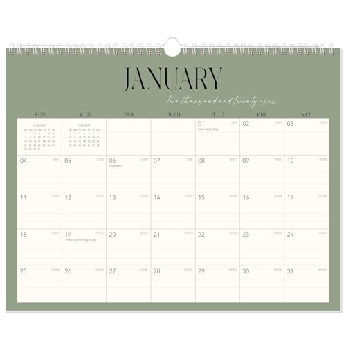 GuassLee Desk Calendar 2026-27, 18-Month Hanging Desk/Wall Calendar From 2026 Jan-2027 Jun., 14" X 11" Monthly Planner With Thick Paper Spiral Bound For Office Home School Organizing & Planning