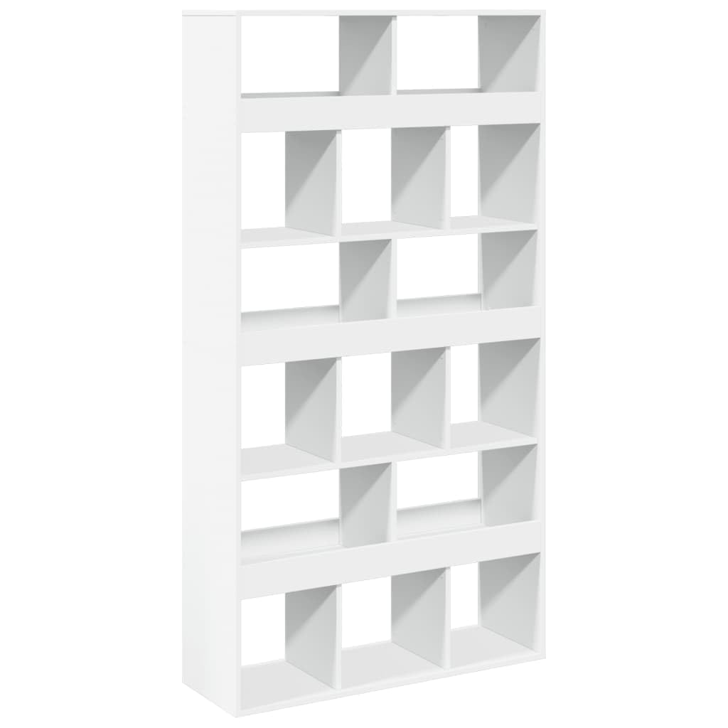 Divisorio Stanza Libreria a 15 Scomparti Bianco 100x33x187,5 cm | Scaffale autoportante multivano per organizzare libri e oggetti decorativi in soggiorno o studio moderno.