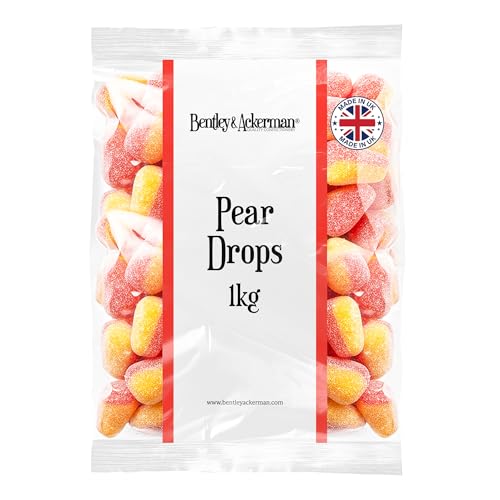 Pear Drops - 1kg - Original Retro Pear Drops Assorted Pick and Mix for Sharing Gifting and Parties. From Bentley & Ackerman Sweet Shop.