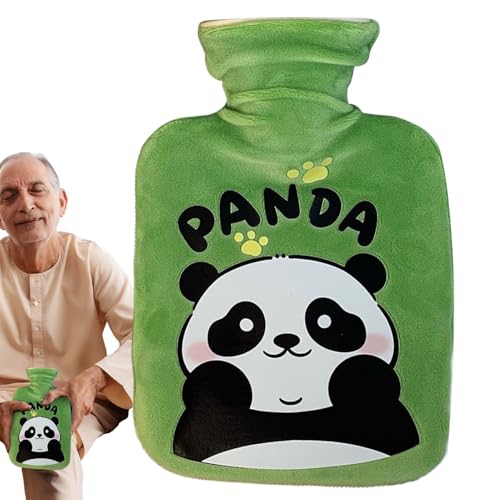 Bolsa de agua para botella caliente, calentador de pies con patrón de panda, bolsa de agua caliente para compresión fría | para mujeres y hombres, cuello, hombro, cintura, pie, pierna, cuerpo, camping