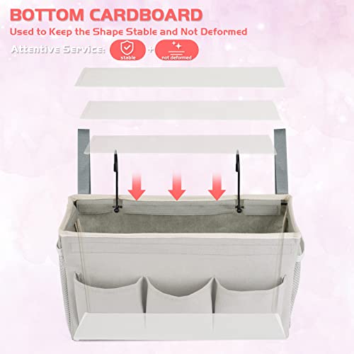 Image of Loghot Bedside Caddy /Bedside Storage Bag Hanging Organizer for Bunk and Hospital Beds, Dorm Rooms Bed Rails, Bedside Organizer with Fixed Straps and Water Bottle Holder (New Grey)