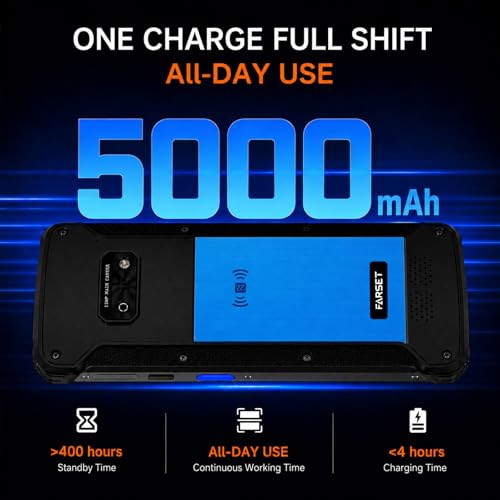 Image of FARSET F20X-1 Android 12 Barcode Scanner PDA, 6GB RAM 64GB ROM,1D /2D /QR Scan Zebra Licensed Engine SE6100, 5000mAh Removable Battery, IP67 for Inventory, Warehouse, Logistics, 2026