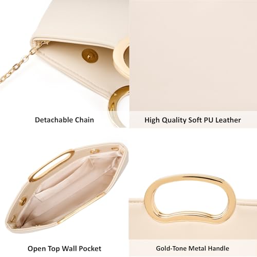 Image of DETARA Clutch Purses for Women Cut Out Handle Clutch PU Leather Evening Bag Elegant Purse for Women Formal Wedding Party