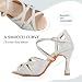 Imagen de Syrads Zapatos de Baile de Diamantes de imitación para Mujer Zapatos de Baile de salón Latino Salsa Latina Tacones de Baile Peep Toe Cross Strap para Mujer