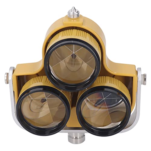 Image of Triple Surveying Prism, Precision Optical Glass Measuring Reflector for Tunnel Surveying ABS Housing 64mm Effective Diameter 1 Pack