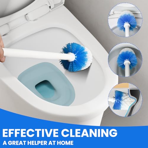 Image of Toilet Brush Refills for OXO Toilet Brush Only, 2 Pack Replacement Heads | Toilet Brush Replacement Head for Deep Bathroom Toilet Bowl Cleaning, Blue & White, Nylon & Plastic Material Bristles