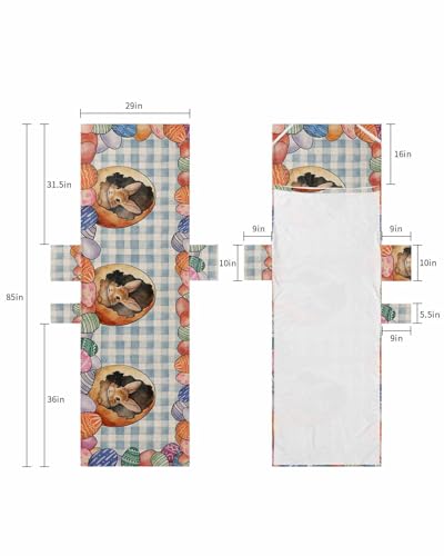 Colorful Eggs Bunny Easter Beach Lounge Chair Towel Cover, Soft Chaise Lounge Towel with Side Pockets Patio Pool Chairs Cover for Beach/Pool Sunbathing 29x85 Watercolor Blue Plaid