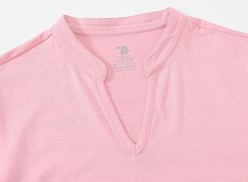 Image of Gopune Women's V Neck Golf Polo Shirts Collarless Short Sleeve Lightweight Quick Dry Tennis Running T-Shirts