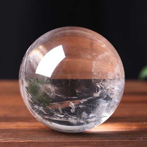 Cuarzo cristalino en esfera decorativa de 90mm para salón y hogar con base 6