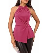 GRACE KARIN Camiseta Sin Mangas para Mujer con Cuello Americana Halter Blusa Sin Mangas