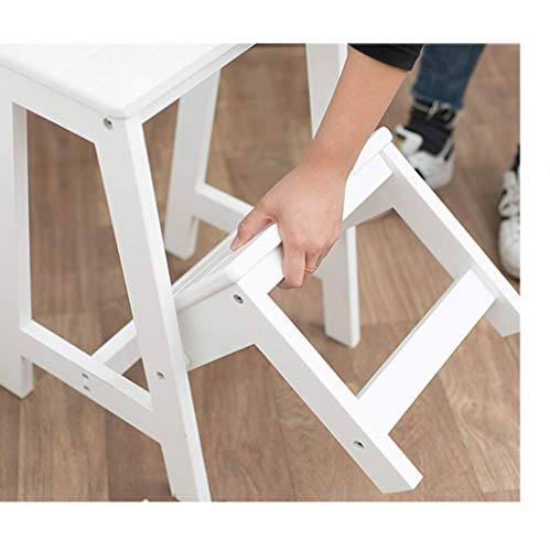 Échelle portative pliante en bois brut et escabeau double usage - 4
