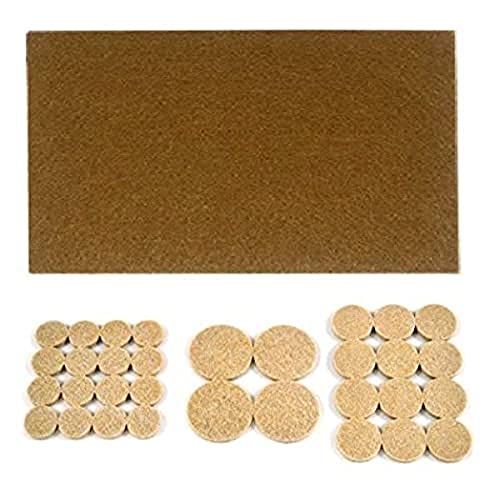 Merriway BH00053 Sortierte Packung selbstklebender Filzunterlagen, Weiß, 2 Stück