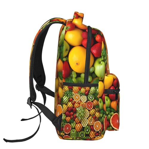 PHAYAH Brightly Colored Vegetables Pattern Backpack 15.7" Simple Bag For Everyone With 1 Main Compartment, Front Utility Pocket3