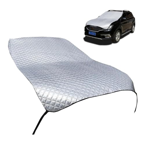 Titgoes Car Half Car Cover Sunshade Windshield Hood All-Season Protection Waterproof Dustproof Frostproof Portable Car Cloth Outdoor Indoor Foldable Protective Cover Universal for Cars (Silver)