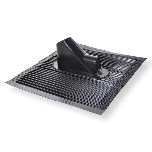 Erwin Weiß GmbH Aluminium Dachziegel 45 x 50 cm schwarz - mit Kabeldurchführung I Antennenziegel für Mast bis 60 mm Durchmesser I Universal...