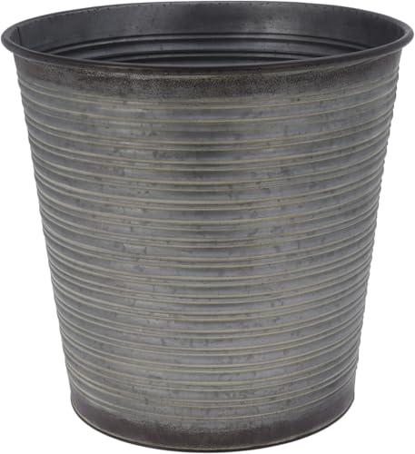 Muddy Hands Large Metal Bucket Planter Rustic Vintage Zinc Flower Tree Plant Pot - Diameter: 36cm Height: 35cm