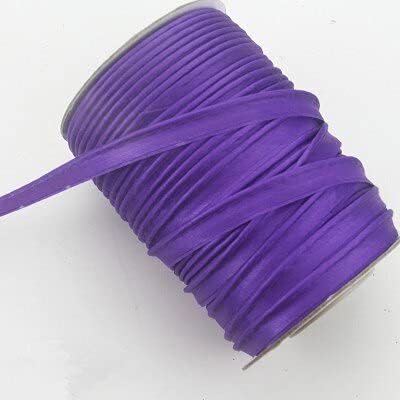 10Mm Polyester Bias Tape Satin Binding Piping Cord for Craft Sewing DIY Handmade Accessories Rope Ribbon 10Meters Webbing - (Color: Purple)