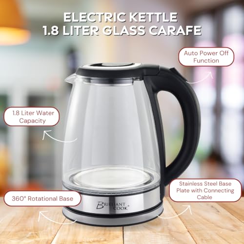Hervidor Eléctrico de Vidrio 1.8L 1000W con Apagado Automático miniatura 3