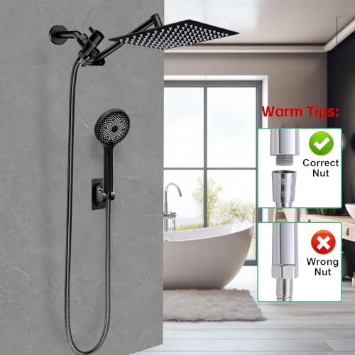 Image of Shower Head,10 inch High Pressure Rainfall Shower Head with Handheld Dual Spray
