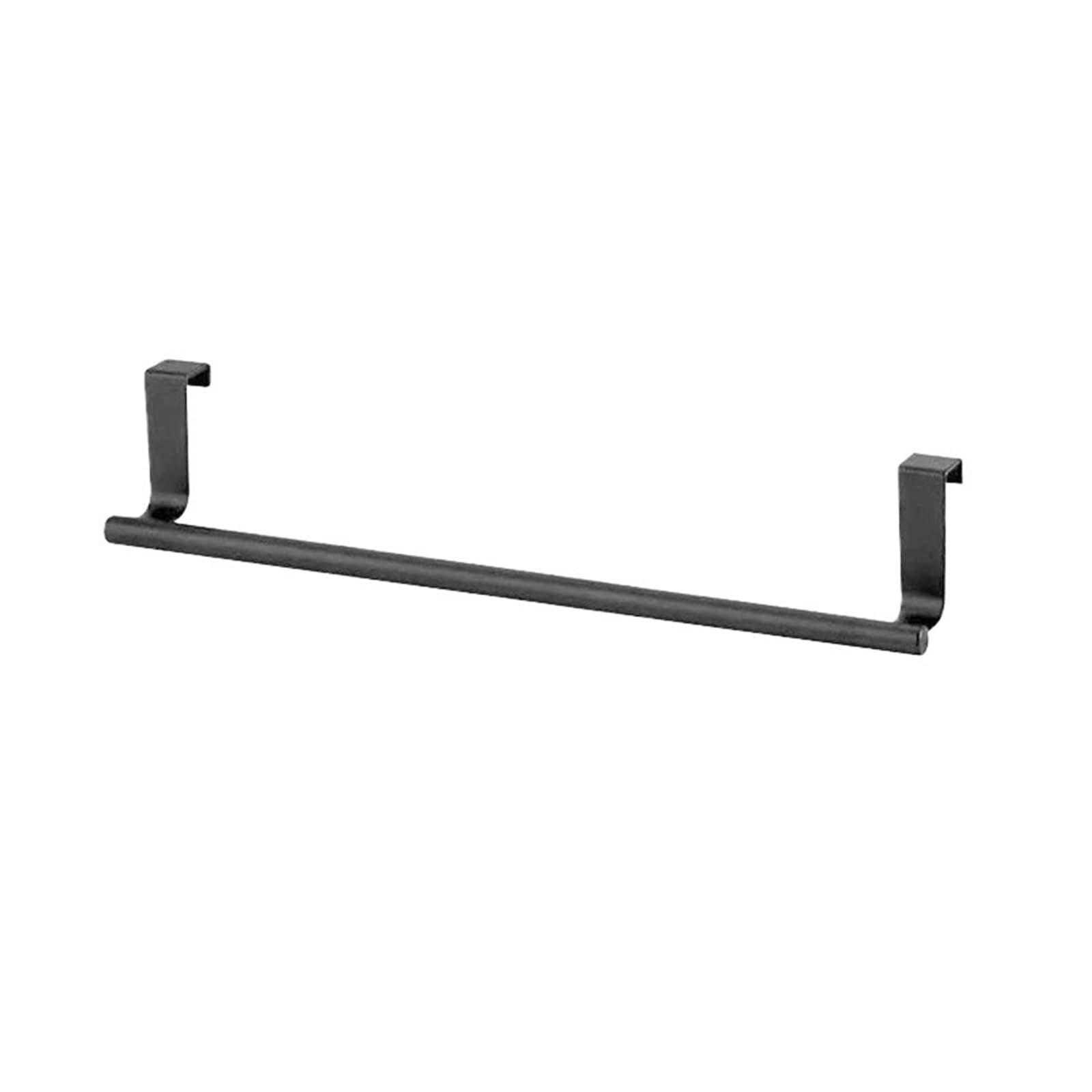 Barre porte-serviettes sans perçage noir mat 36cm en acier inoxydable pour cuisine et salle de bain