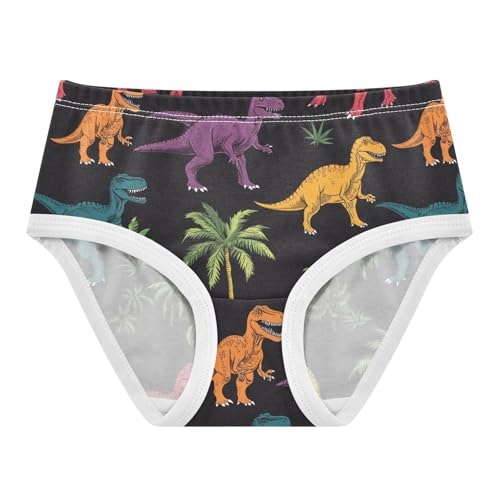 Wusikd Dinosaurs Girls' Underwear Cotton Colors Leaves Girls Briefs Soft Toddler Underwear 2T