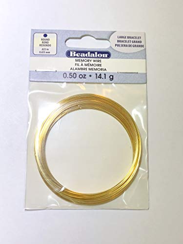 Beadalon Gold Plated Memory Wire Bracelet (.50 Ounces Per Package) - Approximately 30 Loops