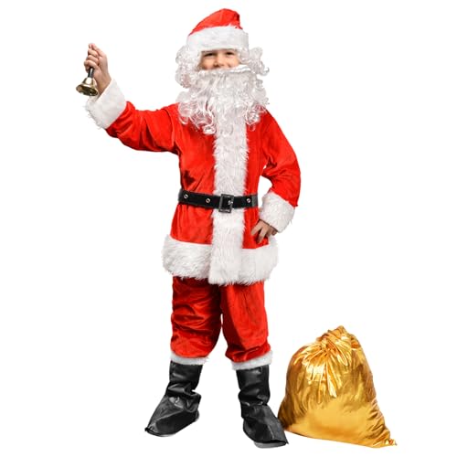 Disfraz de Santa para Niños 9 piezas Talla S