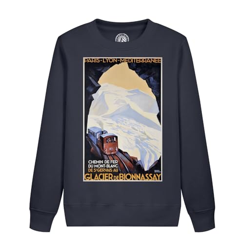 Sweatshirt enfant train Mont-Blanc montagne poster art deco style vintage chic