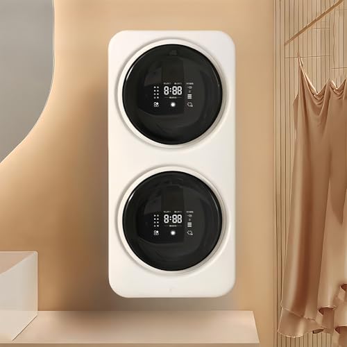 Lavadora Secadora Eléctrica Portátil, Lavadora Y Secadora Eléctricas Compactas De Pared O De Mesa, Lavadora Y Secadora De Tambor Pequeño para Apartamentos, Dormitorios.,Wallmountedstyle