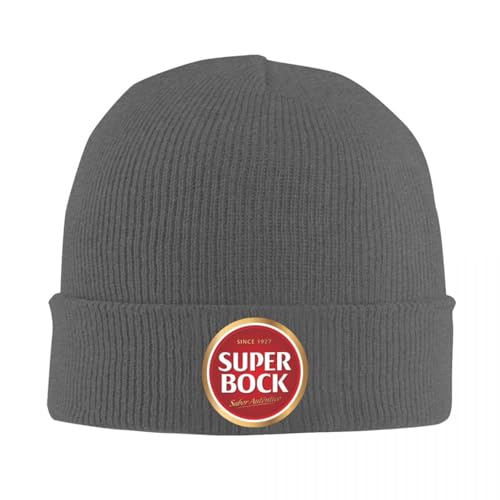 Gorro de Punto de Color sólido Super Bock Gorro de Gorro de Moda cálido Gorro de otoño Invierno al Aire Libre Gorros para Hombres Mujeres Adultos Regalos cálidos