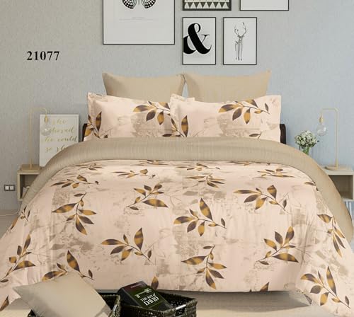 Image of Super Bedzz by Prihaal Decor Cotton Double Size Bedsheet with 2 Pillow Cover Size:108x108 (Coffee 8) bedsheet for Double Bed, Cotton Double bedsheet, Suitable for Bedroom, Gift Set