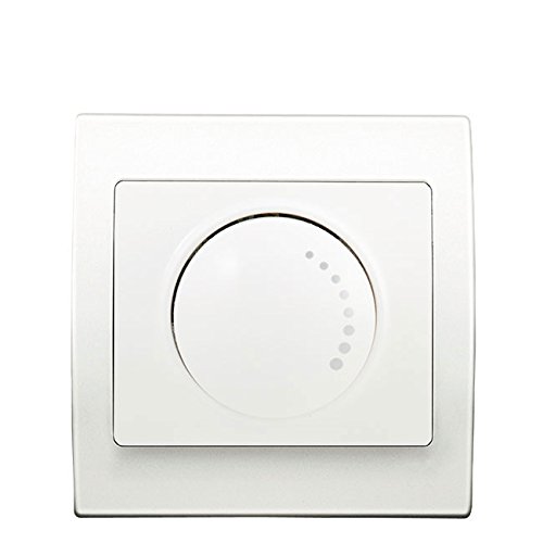 Va et Vient Variateur 500W Blanc Delta Iris + Plaque basic Blanc