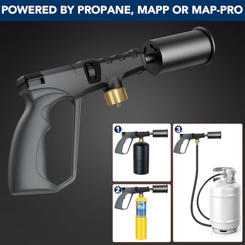 Image of Sondiko Powerful Propane Torch Gun, Cooking Torch for Sous Vide, Charcoal Starter and Steak Searing, Adjustable Kitchen Torch, Best for Outdoor BBQ Party and Camping, Gray & Black(Tank Not Included)
