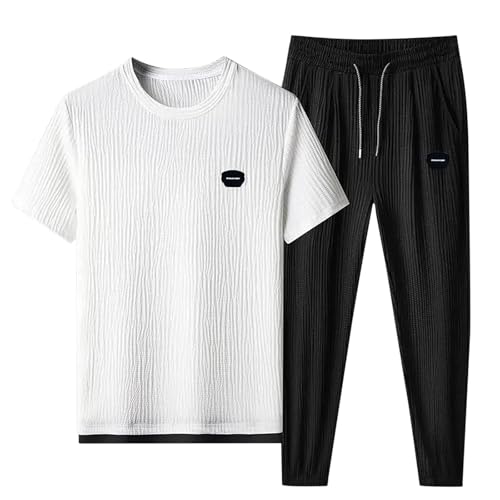 Ensemble homme deux pièces en soie glacée respirante blanc taille M