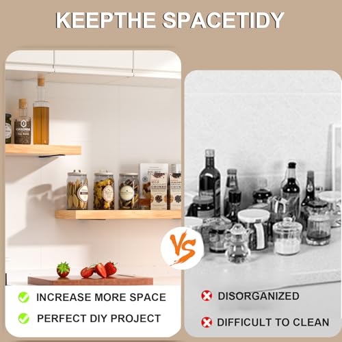 image for MHMYDZ 16 Pack - 6 inch Black Hidden L Shelf Bracket (1/5 Inch Thicked