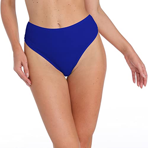 Image of 6 Pack Women's Ribbed Cotton Thongs High Waist Panties Underwear | GAREDOB 6 Pack Women's Ribbed Cotton Thongs High Waist Seamless Panties Plus Size High Rise No Show Underwear