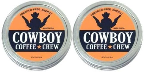 Cowboy Coffee Chew (Pack of 2) Quit Chewing Tin Can Non Tobacco Nicotine Smokeless Alternative to Dip Snuff Snus Leaf