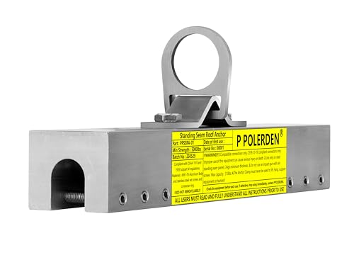 P Polerden Standing Seam Roof Anchor Clamp, Reusable Roofing Anchors Fall Protection Safety Kits, No Drill Roof Anchor, OSHA/ANSI Compliant, Lightweight, Solid Aluminum Alloy