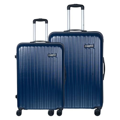 Image of Luggero - Classic Light-Weight & Durable Polycarbonate DEEP Blue Unisex Hard Luggage|Set of 2 (L+M)|8 Smooth Spinner TPV Wheels| Outer Combi Lock | Trolley Bag